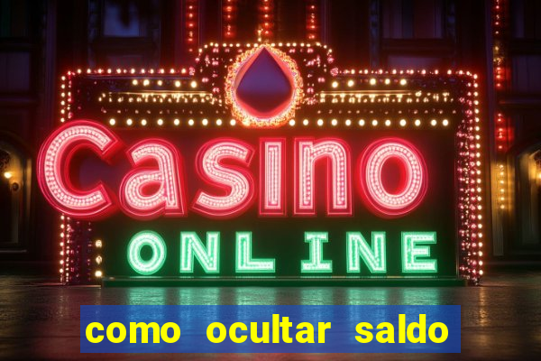 como ocultar saldo na betfair